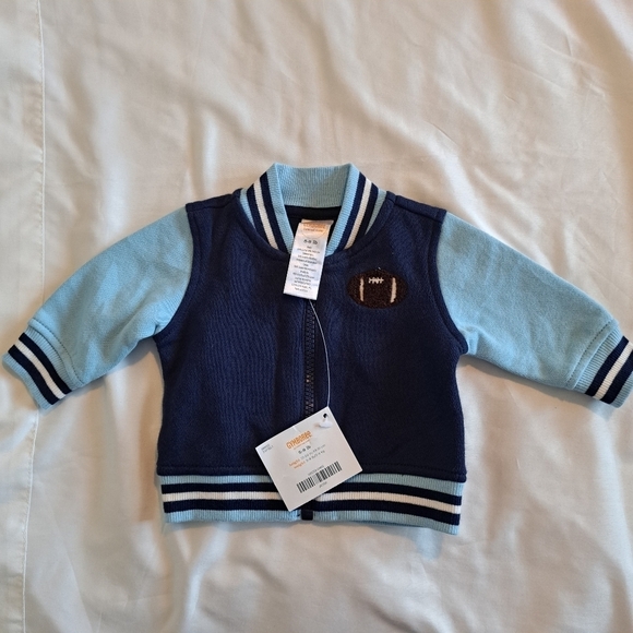 Gymboree 5-9 lbs NWT blue zip up - Picture 1 of 4